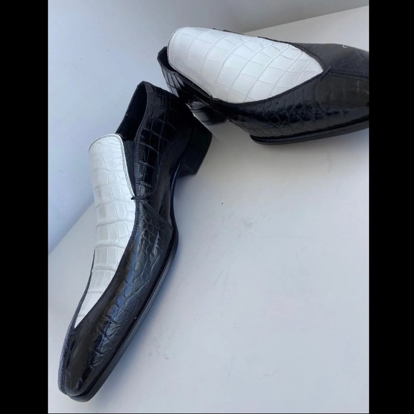 Caporicci 203 Alligator Split Toe Loafers Black / White - Picture 9 of 14